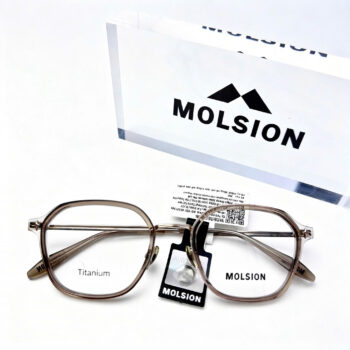 Gọng kính cận Molsion MA6057_B21.C Titanium vuông - Nữ