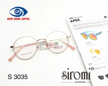 Gọng kính cận Siromi S3035 Kim loại tròn - Nữ
