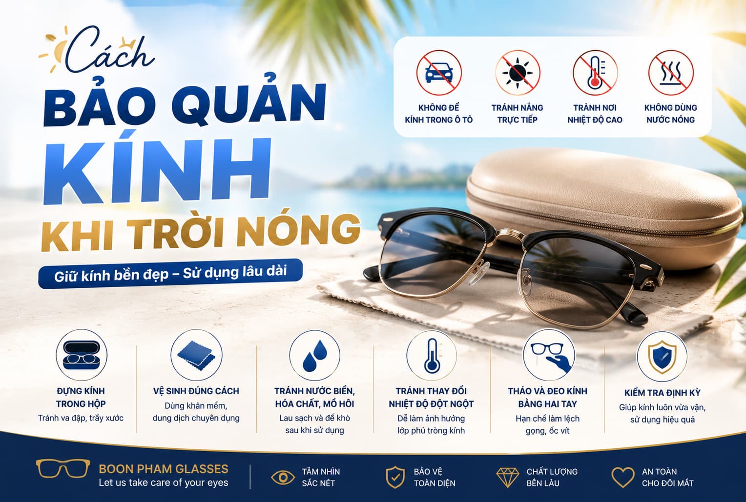 Cach bao quan kinh khi troi nang