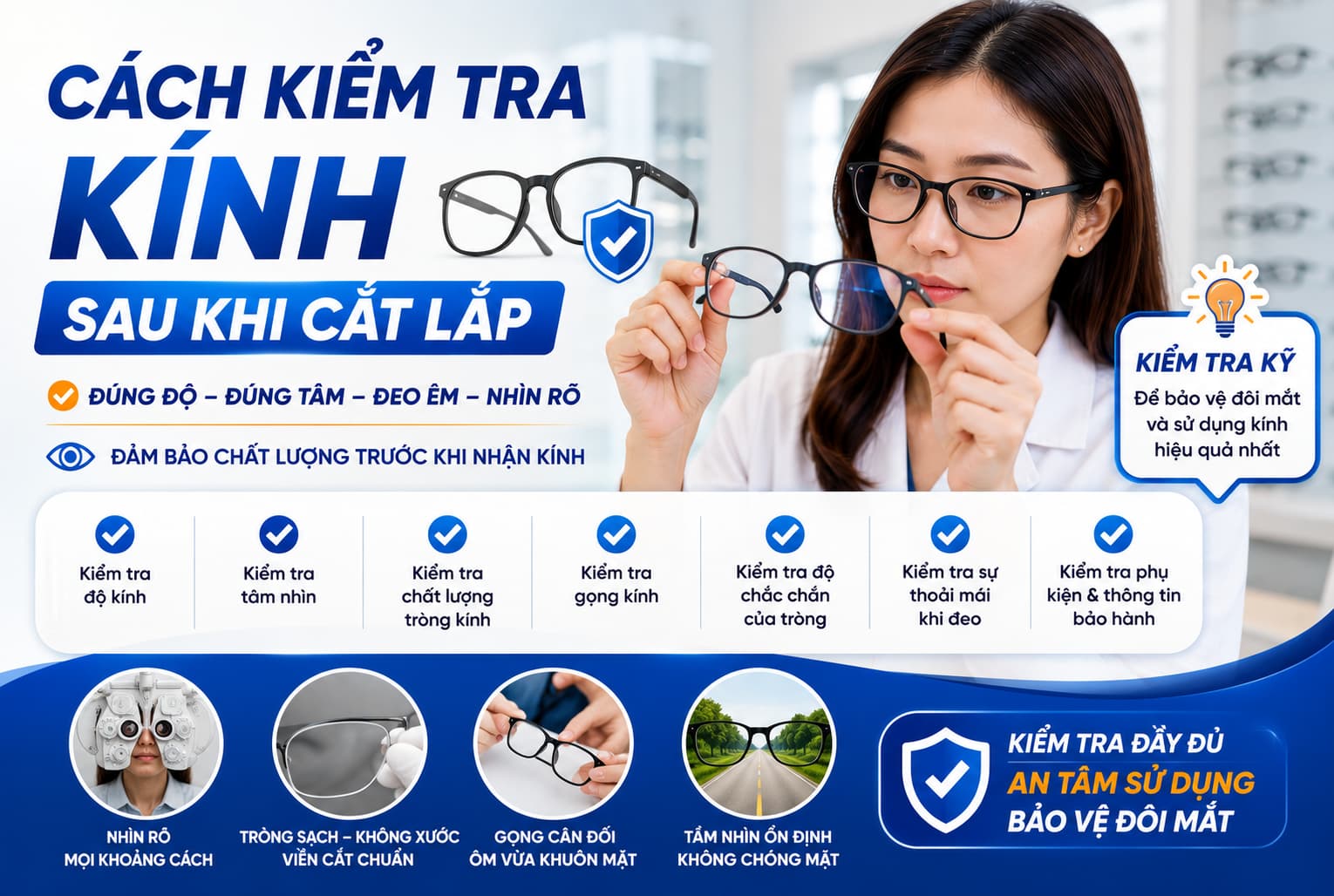 Cach kiem tra kinh sau khi cat lap