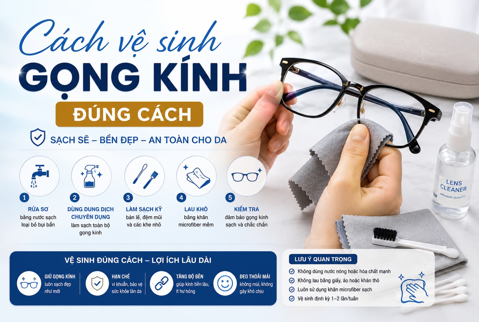 Cach ve sinh gong dung cach