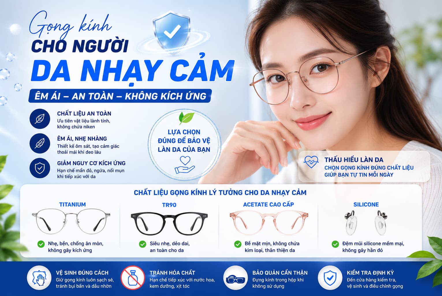 Gong kinh cho da nhay cam